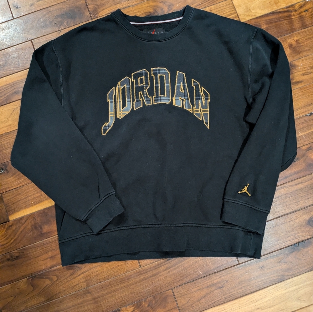 Jordan Black Crewneck Sweatshirt with Gold Logo Arch
